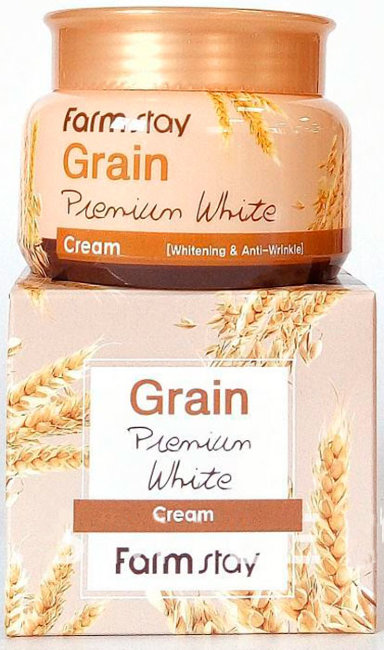 FarmStay Grain Premium White Cream Осветляющий крем с маслом ростков пшеницы, 100 г