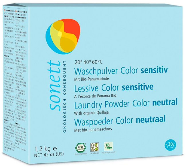 Sonett Sensitive Стиральный порошок для цветных тканей для чувствительной кожи, 1,2 кг Sonett Sensitive Стиральный порошок для цветных тканей для чувствительной кожи, 1,2 кг