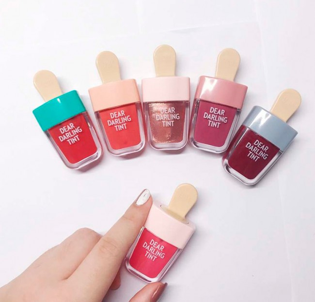 ETUDE HOUSE Увлажняющий гелевый тинт для губ Красный Абрикос Dear Darling Water Gel Tint Apricot Red, 4,5 г