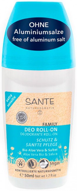 Sante Naturkosmetik Дезодорант ролик Алоэ вера и Шалфей, 50 мл