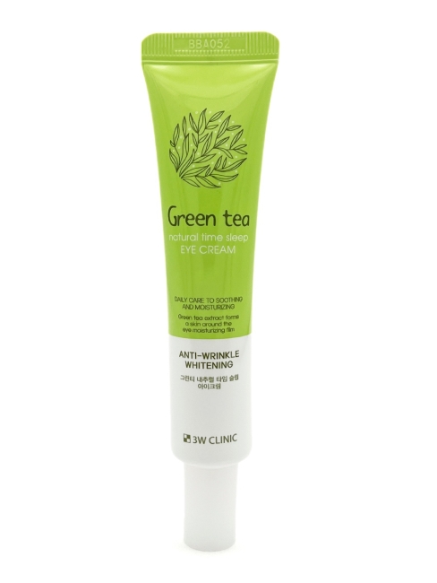 3W Clinic Крем для кожи вокруг глаз ночной с зеленым чаем Eye Cream Time Sleep Green Tea Natural, 40 мл