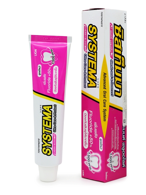 LION Зубная паста с ароматом вишни в цвету Systema Cherry Blossom, 140 г