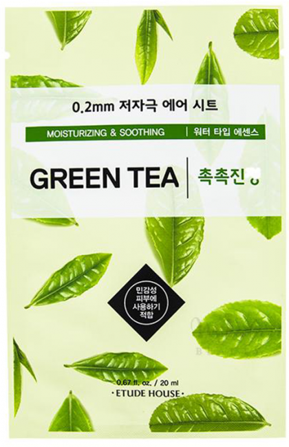 ETUDE HOUSE 0.2 Therapy Air Mask Green Tea Маска тканевая с экстрактом зеленого чая, 20 мл