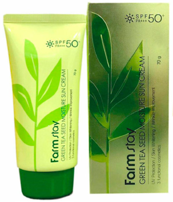 FarmStay Green Tea Seed Moisture Sun Cream Солнцезащитный увлажняющий крем с семенами зеленого чая, 70 г FarmStay Green Tea Seed Moisture Sun Cream Солнцезащитный увлажняющий крем с семенами зеленого чая, 70 г