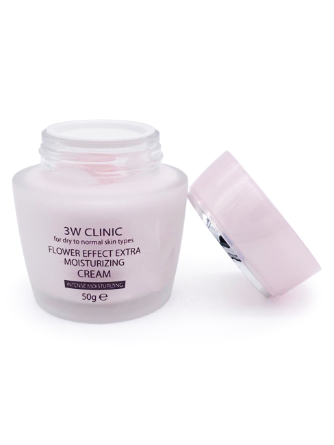 3W Clinic Крем для лица увлажняющий с цветочными экстрактами Flower Effect Extra Moisturizing Cream, 50 г
