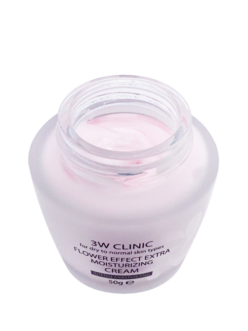 3W Clinic Крем для лица увлажняющий с цветочными экстрактами Flower Effect Extra Moisturizing Cream, 50 г