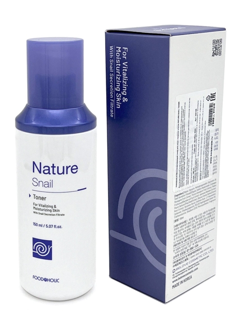 FoodaHolic Тонер для лица восстанавливающий с муцином улитки Nature Snail Toner, 150 мл FoodaHolic Тонер для лица восстанавливающий с муцином улитки Nature Snail Toner, 150 мл