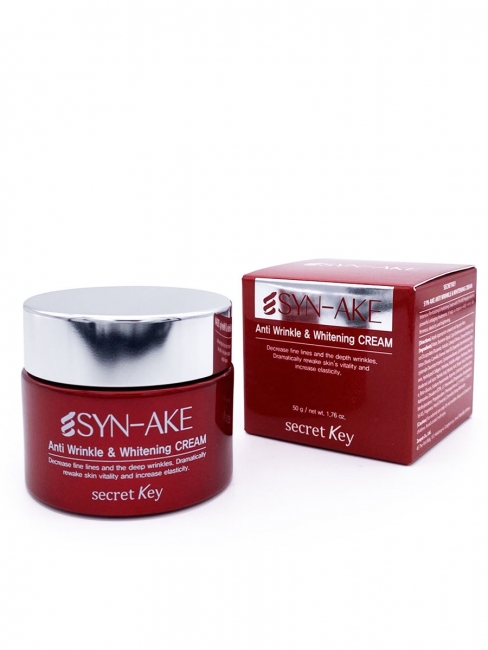 Secret Key Крем с пептидом змеиного яда для лица Syn-Ake Anti Wrinkle & Whitening Cream, 50 г Secret Key Крем с пептидом змеиного яда для лица Syn-Ake Anti Wrinkle & Whitening Cream, 50 г