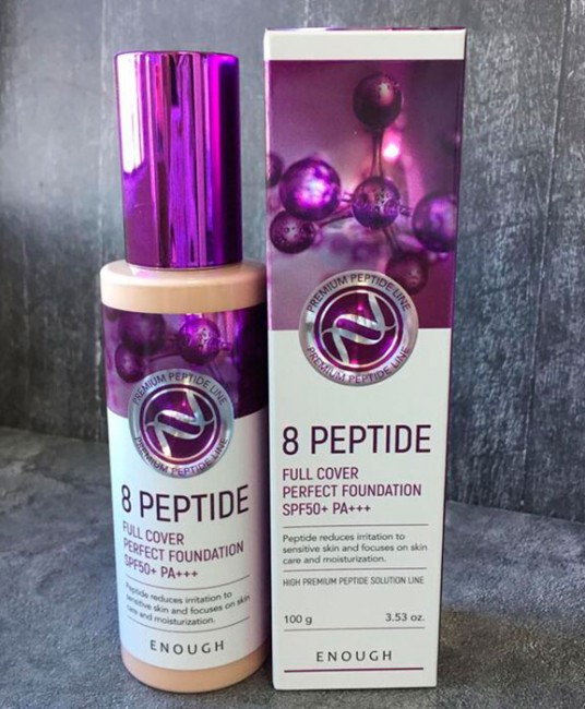 Enough Тональный крем с пептидами 8 Peptide Full Cover Perfect Foundation #21, 100 г Enough Тональный крем с пептидами 8 Peptide Full Cover Perfect Foundation #21, 100 г