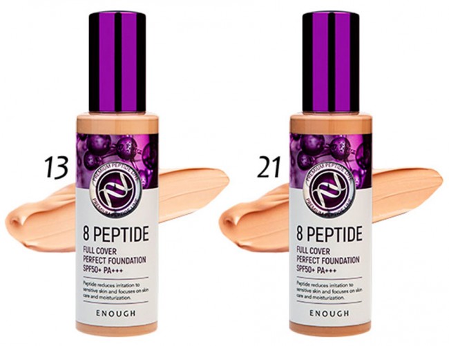 Enough Тональный крем с пептидами 8 Peptide Full Cover Perfect Foundation #21, 100 г Enough Тональный крем с пептидами 8 Peptide Full Cover Perfect Foundation #21, 100 г