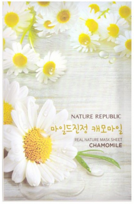 NATURE REPUBLIC Real Nature Mask Sheet Chamomile Тканевая маска для лица c экстрактом ромашки, 23 мл NATURE REPUBLIC Real Nature Mask Sheet Chamomile Тканевая маска для лица c экстрактом ромашки, 23 мл