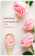Innisfree It's Real Squeeze Mask Rose Трехслойная тканевая маска для лица с розовой водой, 20 мл