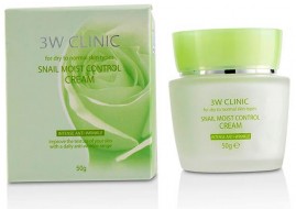 3W Clinic Snail Moist Control Cream Восстанавливающий крем для лица с улиточным муцином, 50 мл