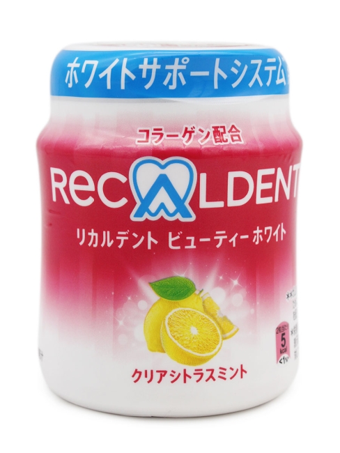 Mondelez Жевательная резинка цитрусовый вкус Recaldent Beauty White Clear Citrus Gum Bottle, 132 г Mondelez Жевательная резинка цитрусовый вкус Recaldent Beauty White Clear Citrus Gum Bottle, 132 г