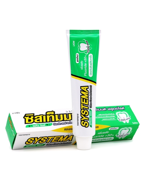 LION Зубная паста для ухода за деснами с ароматом весенней мяты Systema Spring Mint, 140 г