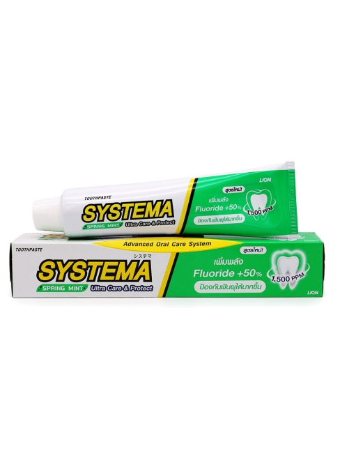 LION Зубная паста для ухода за деснами с ароматом весенней мяты Systema Spring Mint, 140 г