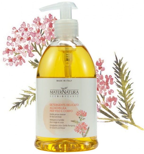Mater Natura Очищающее мыло для лица и тела с Тысячелистником, 500 мл Mater Natura Очищающее мыло для лица и тела с Тысячелистником, 500 мл