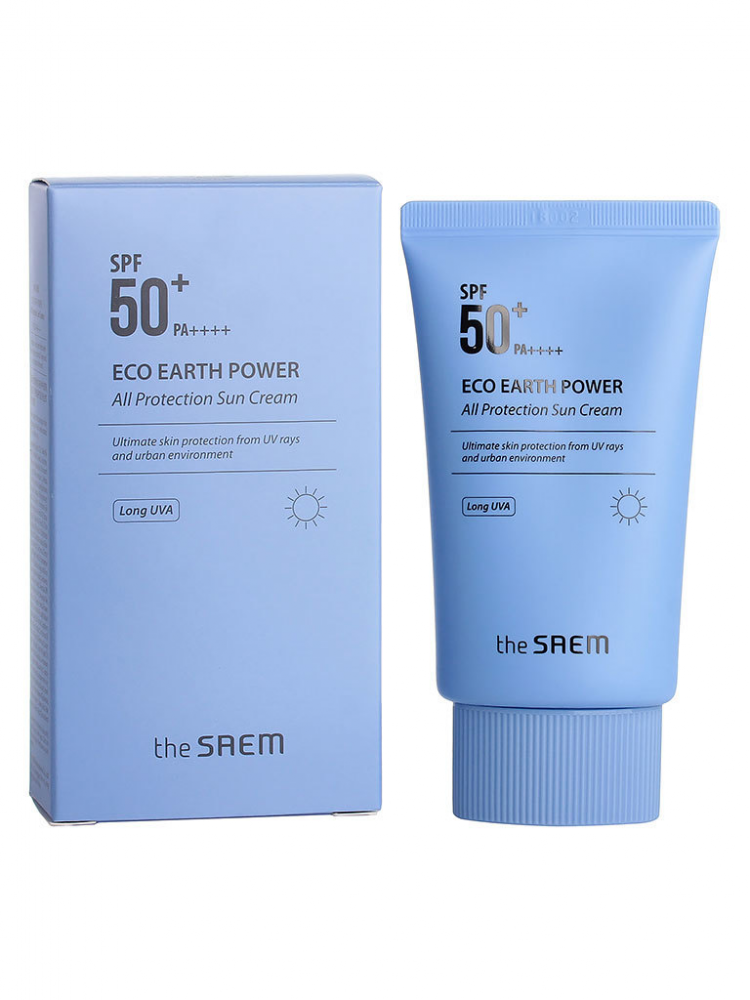 Солнцезащитный крем для лица с физическими фильтрами. The Saem Eco Earth all Protection Sun Cream spf50+ pa++++. The Saem SPF 50. Eco Earth солнцезащитный крем. The Saem Eco Earth Sun Cream.