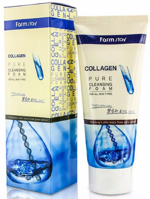 FarmStay Collagen Pure Cleansing Foam Пенка очищающая с коллагеном, 180 мл FarmStay Collagen Pure Cleansing Foam Пенка очищающая с коллагеном, 180 мл