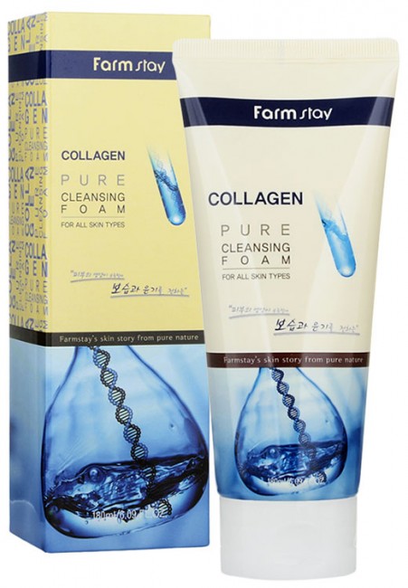 FarmStay Collagen Pure Cleansing Foam Пенка очищающая с коллагеном, 180 мл FarmStay Collagen Pure Cleansing Foam Пенка очищающая с коллагеном, 180 мл