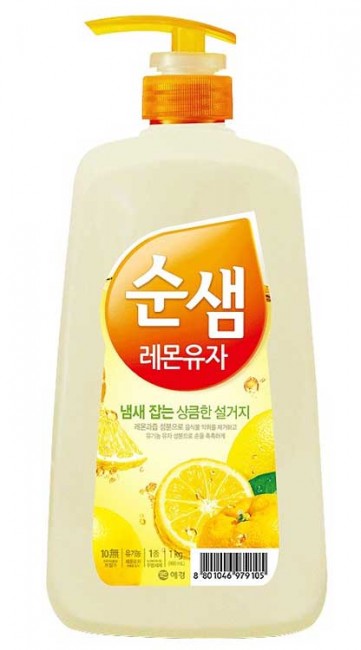 KeraSys Soonsaem Lemon & Yuzu Средство для мытья посуды Свежесть цитруса, 1 л