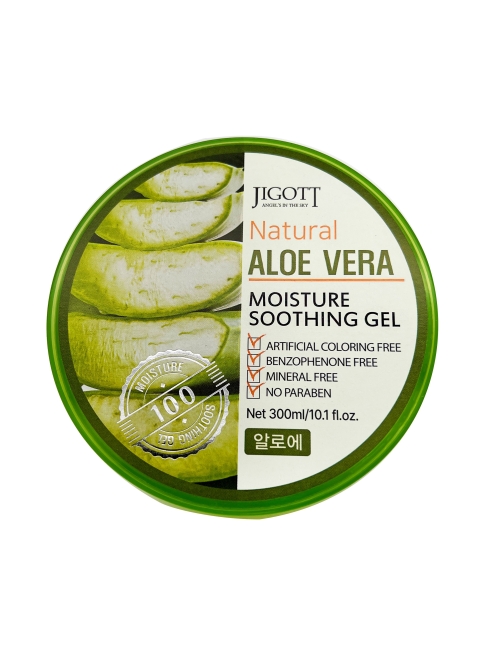 Jigott Успокаивающий гель для лица и тела с экстрактом алоэ вера Natural Aloe Vera Moisture Soothing Gel, 300 мл Jigott Успокаивающий гель для лица и тела с экстрактом алоэ вера Natural Aloe Vera Moisture Soothing Gel, 300 мл