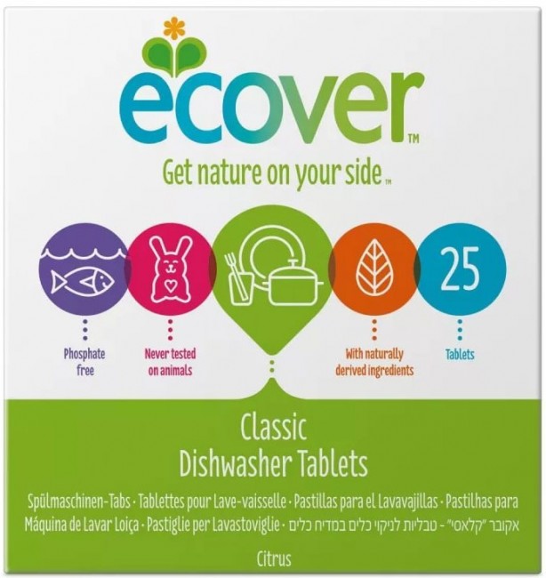 Ecover Экологические таблетки для посудомоечной машины, 25 шт., 500 г Ecover Экологические таблетки для посудомоечной машины, 25 шт., 500 г