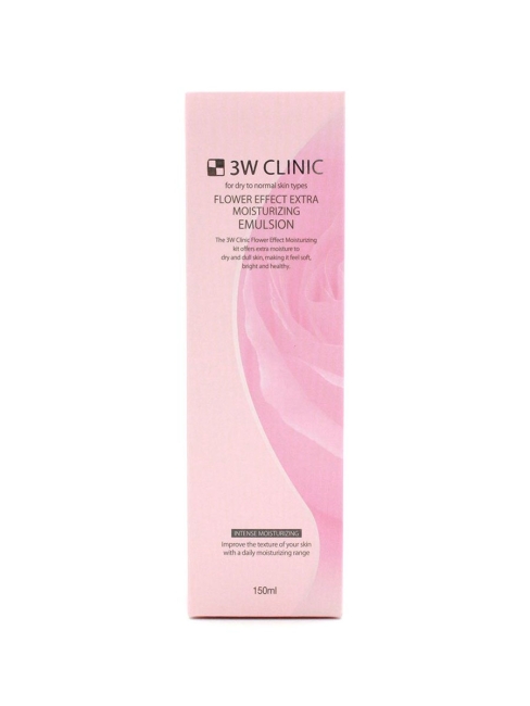 3W Clinic Увлажняющая эмульсия для лица Flower Effect Extra Moisturizing Emulsion, 150 мл 3W Clinic Увлажняющая эмульсия для лица Flower Effect Extra Moisturizing Emulsion, 150 мл