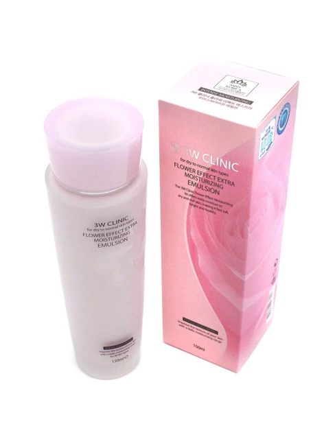 3W Clinic Увлажняющая эмульсия для лица Flower Effect Extra Moisturizing Emulsion, 150 мл 3W Clinic Увлажняющая эмульсия для лица Flower Effect Extra Moisturizing Emulsion, 150 мл