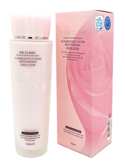 3W Clinic Увлажняющая эмульсия для лица Flower Effect Extra Moisturizing Emulsion, 150 мл