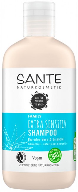 Sante Family Шампунь для ежедневного использования для чувствительной кожи с Био-Алоэ и Бисабололом, 300 мл Sante Family Шампунь для ежедневного использования для чувствительной кожи с Био-Алоэ и Бисабололом, 300 мл