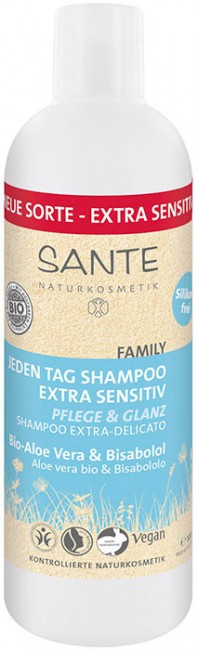 Sante Family Шампунь для ежедневного использования для чувствительной кожи с Био-Алоэ и Бисабололом, 300 мл Sante Family Шампунь для ежедневного использования для чувствительной кожи с Био-Алоэ и Бисабололом, 300 мл