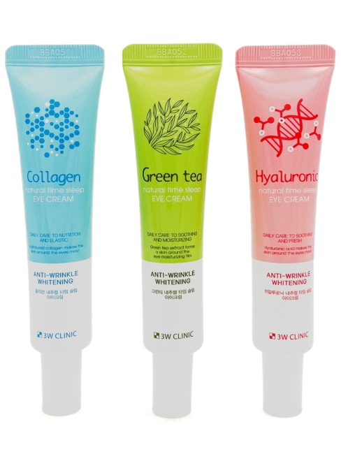 3W Clinic Крем для кожи вокруг глаз ночной с коллагеном Eye Cream Time Sleep Collagen Natural, 40 мл