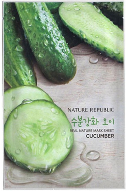 NATURE REPUBLIC Real Nature Mask Sheet Cucumber Тканевая маска для лица с экстрактом огурца, 23 мл NATURE REPUBLIC Real Nature Mask Sheet Cucumber Тканевая маска для лица с экстрактом огурца, 23 мл