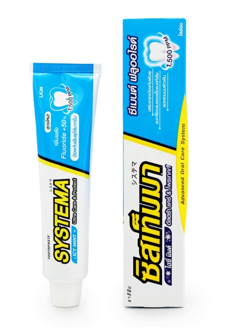 LION Зубная паста для глубокой очистки зубов со вкусом ледяной мяты Systema Icy Mint, 140 г LION Зубная паста для глубокой очистки зубов со вкусом ледяной мяты Systema Icy Mint, 140 г