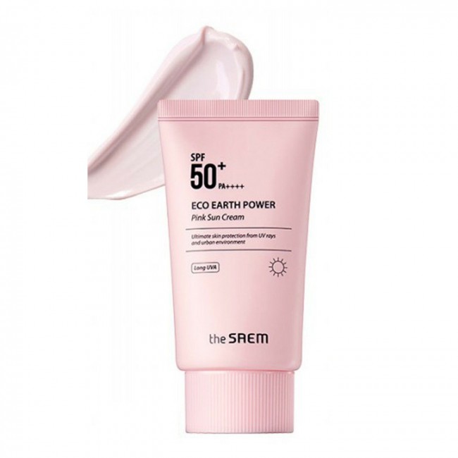 The Saem Крем солнцезащитный Eco Earth Pink Sun Cream, 50 мл