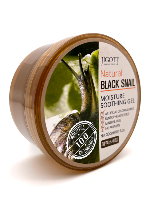 Jigott Увлажняющий гель с экстрактом черной улитки Natural Black Snail Moisture Soothing Gel, 300 мл Jigott Увлажняющий гель с экстрактом черной улитки Natural Black Snail Moisture Soothing Gel, 300 мл