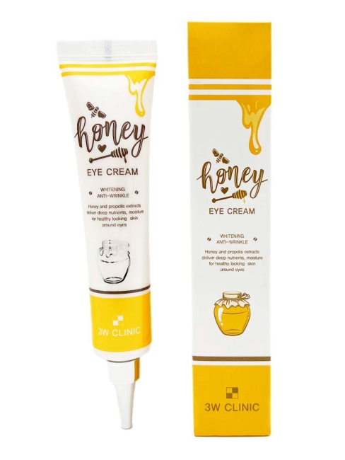 3W Clinic Крем для век осветляющий с экстрактом меда питательный Honey Eye Cream, 40 мл