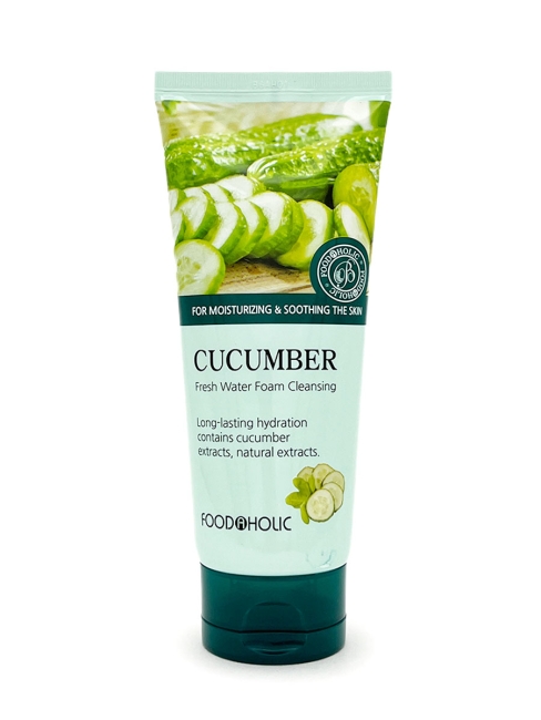 FoodaHolic Пенка для умывания с экстрактом огурца Cucumber Fresh Water Foam Cleansing, 180 мл FoodaHolic Пенка для умывания с экстрактом огурца Cucumber Fresh Water Foam Cleansing, 180 мл