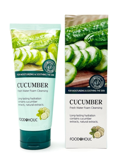 FoodaHolic Пенка для умывания с экстрактом огурца Cucumber Fresh Water Foam Cleansing, 180 мл FoodaHolic Пенка для умывания с экстрактом огурца Cucumber Fresh Water Foam Cleansing, 180 мл