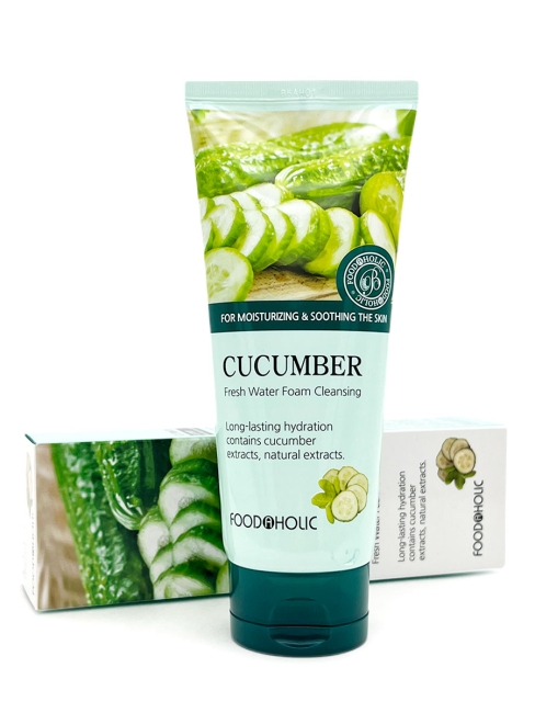 FoodaHolic Пенка для умывания с экстрактом огурца Cucumber Fresh Water Foam Cleansing, 180 мл FoodaHolic Пенка для умывания с экстрактом огурца Cucumber Fresh Water Foam Cleansing, 180 мл