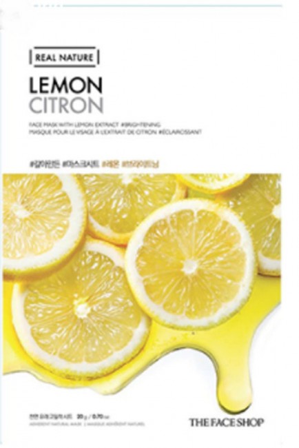 THE FACE SHOP Real Nature Lemon Face Mask Тканевая маска с экстрактом лимона, 20 г