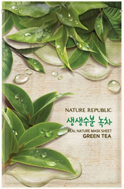 NATURE REPUBLIC Real Nature Mask Sheet Green Tea Тканевая маска для лица с экстрактом зеленого чая, 23 мл NATURE REPUBLIC Real Nature Mask Sheet Green Tea Тканевая маска для лица с экстрактом зеленого чая, 23 мл