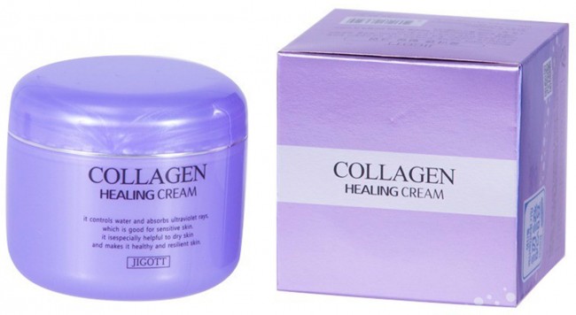 Jigott Collagen Healing Cream Питательный ночной крем с коллагеном, 100 г