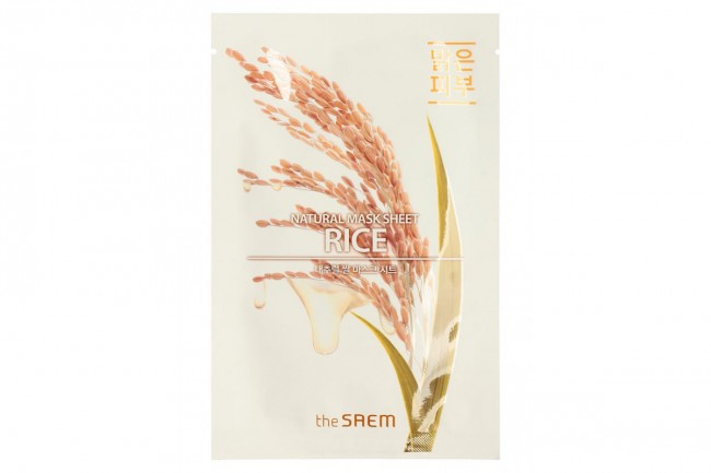 The Saem Маска на тканевой основе для лица с экстрактом риса Natural Rice Mask Sheet, 21 мл