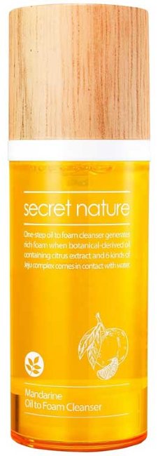 Secret Nature Mandarine Oil to Foam Cleanser Гидрофильное масло-пенка для умывания с экстрактом мандарина, 100 мл