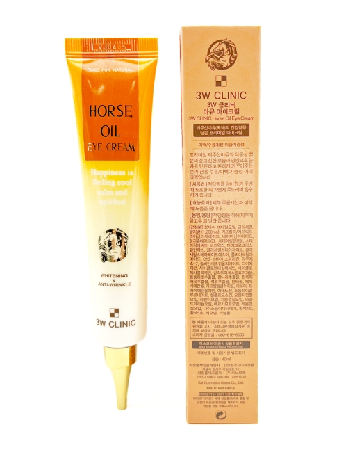 3W Clinic Крем для век с лошадиным жиром питательный Horse Oil Eye Cream, 40 мл