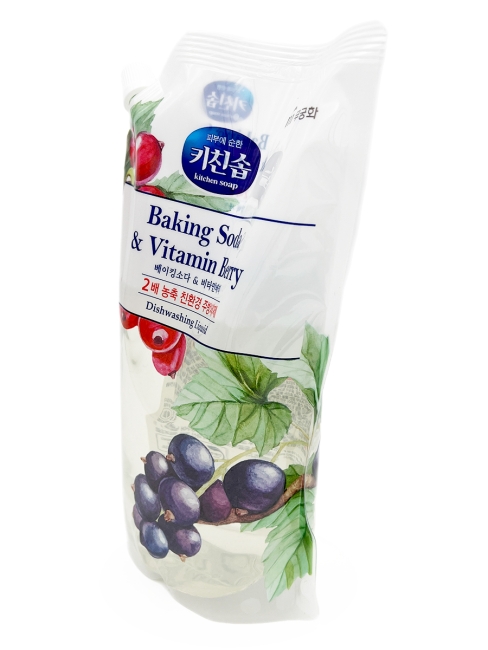 Mukunghwa Гель для мытья посуды, детских бутылочек, овощей и фруктов с содой Baking Soda & Vitamin Berry, 1000 мл