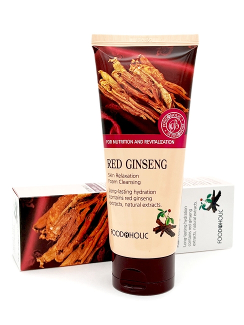 FoodaHolic Пенка для умывания с экстрактом красного женьшеня Red Ginseng Skin Relaxation Foam Cleansing, 180 мл