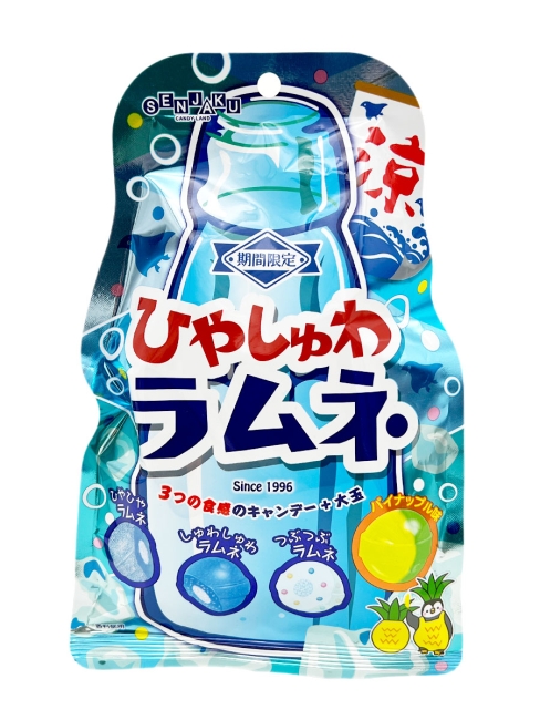 Senjaku Карамель леденцовая содовая ассорти со вкусом Рамуне Hiyashuwa Ramune, 75 г